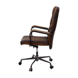 Noknas Industrial Office Chair Brown Leather(#) 93175-ACME