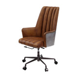 Salvol Industrial Office Chair Sahara Leather(#) & Aluminum 93176-ACME