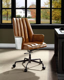 Salvol Industrial Office Chair Sahara Leather(#) & Aluminum 93176-ACME