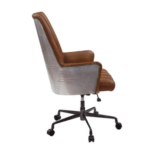 Salvol Industrial Office Chair Sahara Leather(#) & Aluminum 93176-ACME