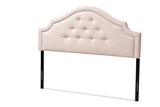 Cora Modern and Contemporary Light Pink Velvet Fabric Upholstered Full Size Headboard