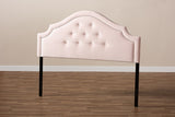 Baxton Studio Cora Modern and Contemporary Light Pink Velvet Fabric Upholstered Queen Size Headboard