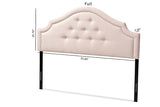 Baxton Studio Cora Modern and Contemporary Light Pink Velvet Fabric Upholstered Queen Size Headboard