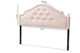 Baxton Studio Cora Modern and Contemporary Light Pink Velvet Fabric Upholstered Queen Size Headboard