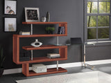 Buck II Contemporary Writing Desk with Shelf Clear Glass, Walnut & Chrome Finish 93183-ACME