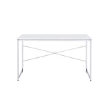 Tennos Contemporary Writing Desk White & Chrome Finish 93190-ACME