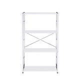 Tennos Contemporary Bookshelf White & Chrome Finish 93192-ACME