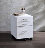 Tennos Contemporary Cabinet White & Chrome Finish 93194-ACME