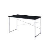 Tennos Contemporary Writing Desk Black & Chrome Finish 93195-ACME