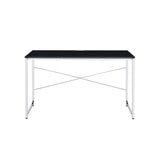 Tennos Contemporary Writing Desk Black & Chrome Finish 93195-ACME