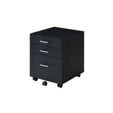 Tennos Contemporary Cabinet Black & Chrome Finish 93199-ACME