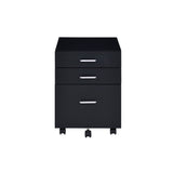 Tennos Contemporary Cabinet Black & Chrome Finish 93199-ACME