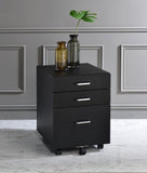 Tennos Contemporary Cabinet Black & Chrome Finish 93199-ACME