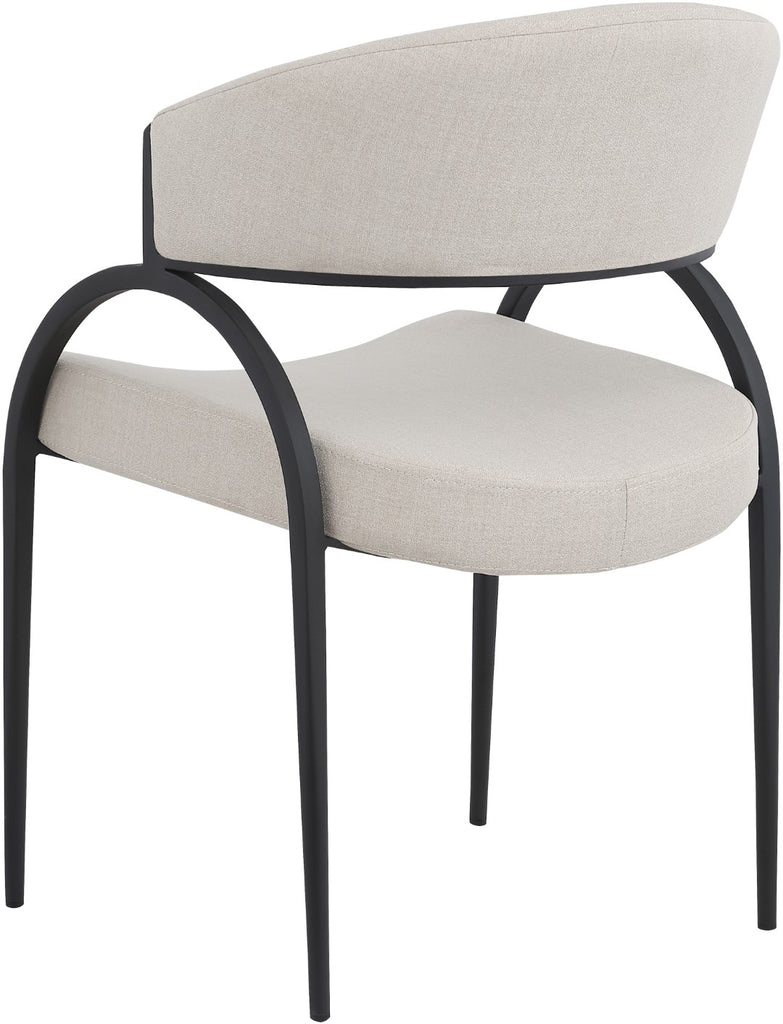 Privet Linen Textured Fabric / Iron / Foam / Plate Contemporary Beige Linen Textured Fabric Dining Chair - 20.5" W x 22.5" D x 31.5" H