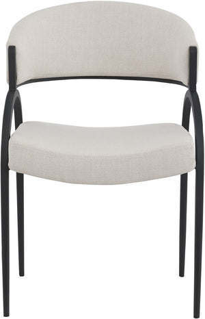 Privet Linen Textured Fabric / Iron / Foam / Plate Contemporary Beige Linen Textured Fabric Dining Chair - 20.5" W x 22.5" D x 31.5" H