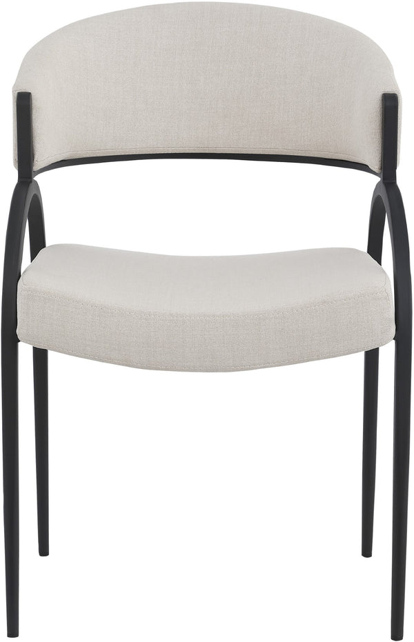 Privet Linen Textured Fabric / Iron / Foam / Plate Contemporary Beige Linen Textured Fabric Dining Chair - 20.5" W x 22.5" D x 31.5" H