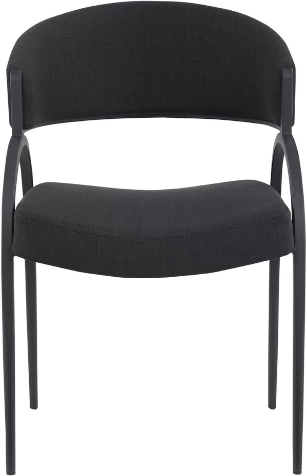 Privet Linen Textured Fabric / Iron / Foam / Plate Contemporary Black Linen Textured Fabric Dining Chair - 20.5" W x 22.5" D x 31.5" H