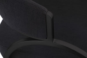 Privet Linen Textured Fabric / Iron / Foam / Plate Contemporary Black Linen Textured Fabric Dining Chair - 20.5" W x 22.5" D x 31.5" H