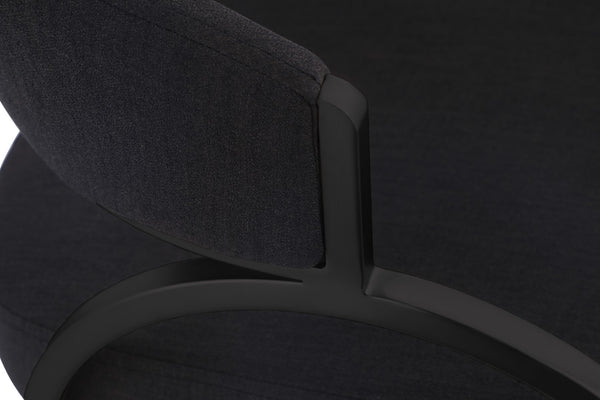 Privet Linen Textured Fabric / Iron / Foam / Plate Contemporary Black Linen Textured Fabric Dining Chair - 20.5" W x 22.5" D x 31.5" H