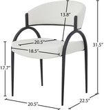 Privet Linen Textured Fabric / Iron / Foam / Plate Contemporary Cream Linen Textured Fabric Dining Chair - 20.5" W x 22.5" D x 31.5" H