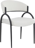 Privet Linen Textured Fabric / Iron / Foam / Plate Contemporary Cream Linen Textured Fabric Dining Chair - 20.5" W x 22.5" D x 31.5" H