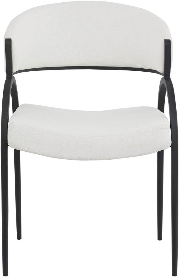 Privet Linen Textured Fabric / Iron / Foam / Plate Contemporary Cream Linen Textured Fabric Dining Chair - 20.5" W x 22.5" D x 31.5" H