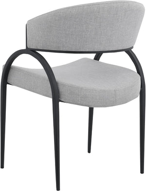 Privet Linen Textured Fabric / Iron / Foam / Plate Contemporary Grey Linen Textured Fabric Dining Chair - 20.5" W x 22.5" D x 31.5" H