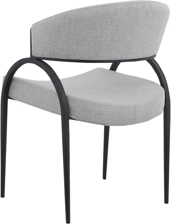 Privet Linen Textured Fabric / Iron / Foam / Plate Contemporary Grey Linen Textured Fabric Dining Chair - 20.5" W x 22.5" D x 31.5" H