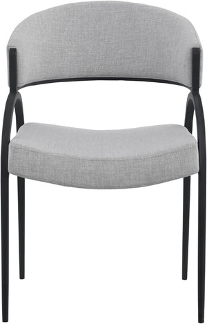 Privet Linen Textured Fabric / Iron / Foam / Plate Contemporary Grey Linen Textured Fabric Dining Chair - 20.5" W x 22.5" D x 31.5" H