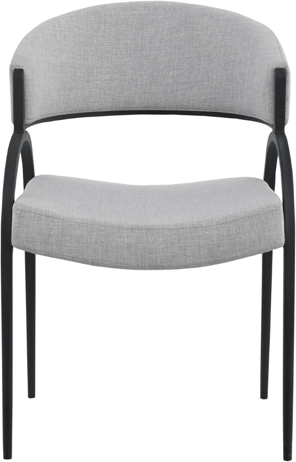 Privet Linen Textured Fabric / Iron / Foam / Plate Contemporary Grey Linen Textured Fabric Dining Chair - 20.5" W x 22.5" D x 31.5" H