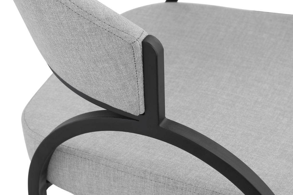 Privet Linen Textured Fabric / Iron / Foam / Plate Contemporary Grey Linen Textured Fabric Dining Chair - 20.5" W x 22.5" D x 31.5" H