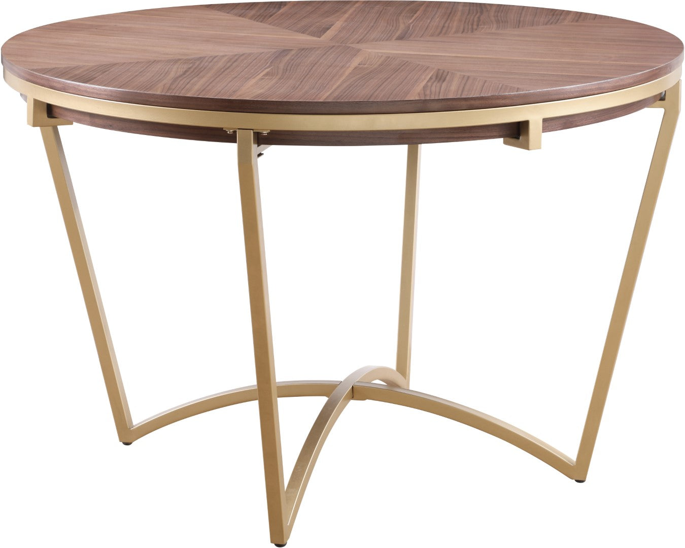 Eleanor Walnut Veneer Dining Table with Brushed Gold Base - Thumbnail 4