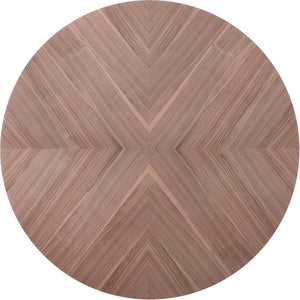 Eleanor Walnut Veneer / IEngineered Wood / Iron Contemporary  Dining Table - 46" W x 46" D x 30" H