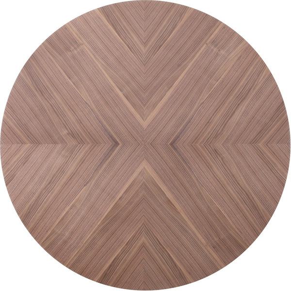 Eleanor Walnut Veneer / IEngineered Wood / Iron Contemporary  Dining Table - 46" W x 46" D x 30" H