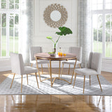 Eleanor Walnut Veneer / IEngineered Wood / Iron Contemporary  Dining Table - 46" W x 46" D x 30" H