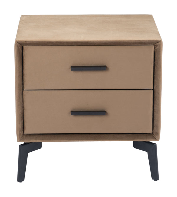 Zuo Modern Montana 100% Polyester, MDF, Plywood, Steel Modern Side Table Brown 100% Polyester, MDF, Plywood, Steel