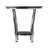 Winsome Wood Maya Round End Table, Black Top, Metal Legs 93219-WINSOMEWOOD