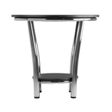 Winsome Wood Maya Round End Table, Black Top, Metal Legs 93219-WINSOMEWOOD