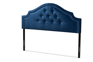 Baxton Studio Cora Modern and Contemporary Royal Blue Velvet Fabric Upholstered Queen Size Headboard