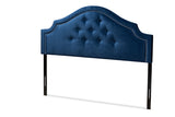 Cora Modern and Contemporary Royal Blue Velvet Fabric Upholstered Queen Size Headboard