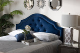 Baxton Studio Cora Modern and Contemporary Royal Blue Velvet Fabric Upholstered Queen Size Headboard