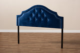 Baxton Studio Cora Modern and Contemporary Royal Blue Velvet Fabric Upholstered Queen Size Headboard