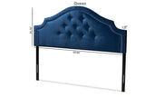 Baxton Studio Cora Modern and Contemporary Royal Blue Velvet Fabric Upholstered Queen Size Headboard