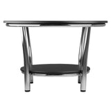 Winsome Wood Maya Round Coffee Table, Black Top, Metal Legs 93230-WINSOMEWOOD