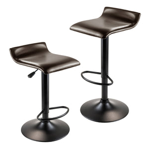 Winsome Wood Paris Adjustable Swivel Stools, 2-Piece Set, Black & Espresso 93232-WINSOMEWOOD