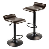 Paris Adjustable Swivel Stools, 2-Piece Set, Black & Espresso