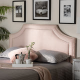 Baxton Studio Avignon Modern and Contemporary Light Pink Velvet Fabric Upholstered Queen Size Headboard