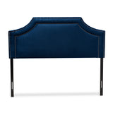 Baxton Studio Avignon Modern and Contemporary Navy Blue Velvet Fabric Upholstered Queen Size Headboard