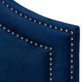Baxton Studio Avignon Modern and Contemporary Navy Blue Velvet Fabric Upholstered Full Size Headboard
