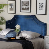 Baxton Studio Avignon Modern and Contemporary Navy Blue Velvet Fabric Upholstered Queen Size Headboard